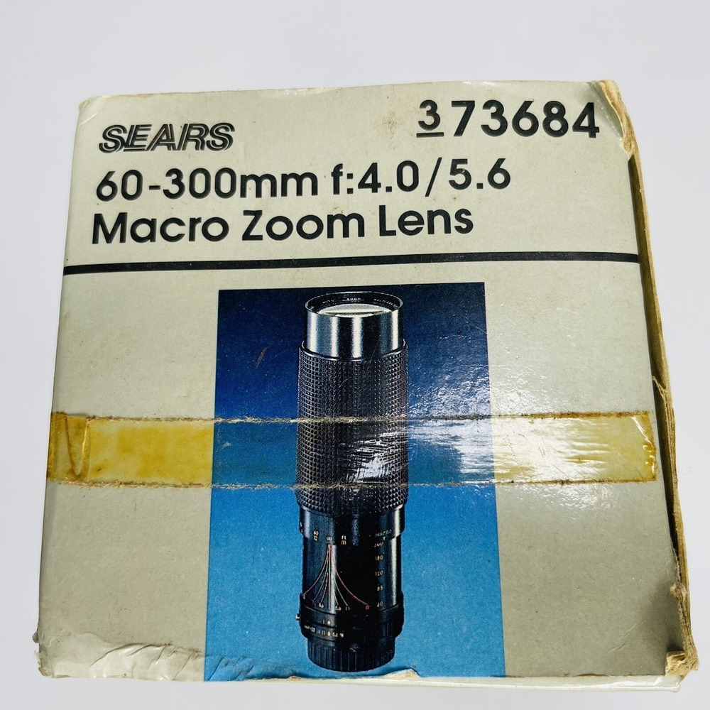 Sears Macro Zoom 60-300mm f/4.0-5.6 Lens with‎ Caps/ Canon Mount in Box